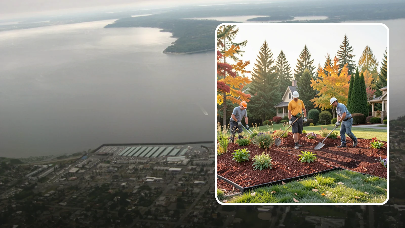 Lava Rock Installation in Des Moines, King County, WA - Lightweight, porous volcanic rock in deep red or charcoal that adds bold color and insulating mulch to beds.