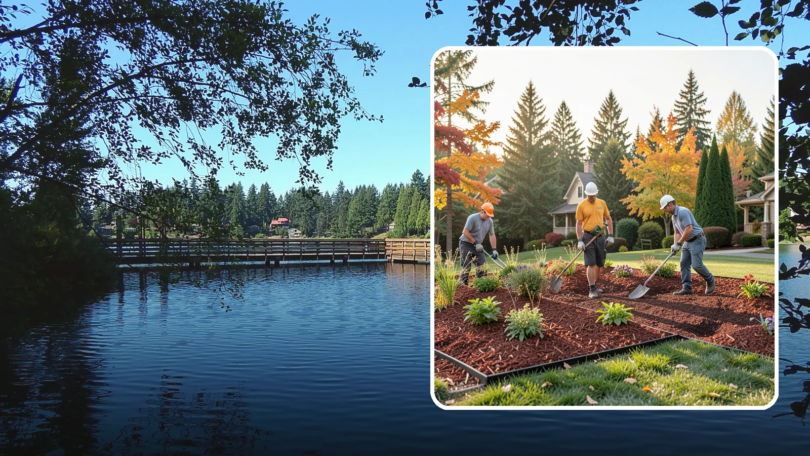 Lava Rock Installation in Federal Way, King County, WA - Lightweight, porous volcanic rock in deep red or charcoal that adds bold color and insulating mulch to beds.