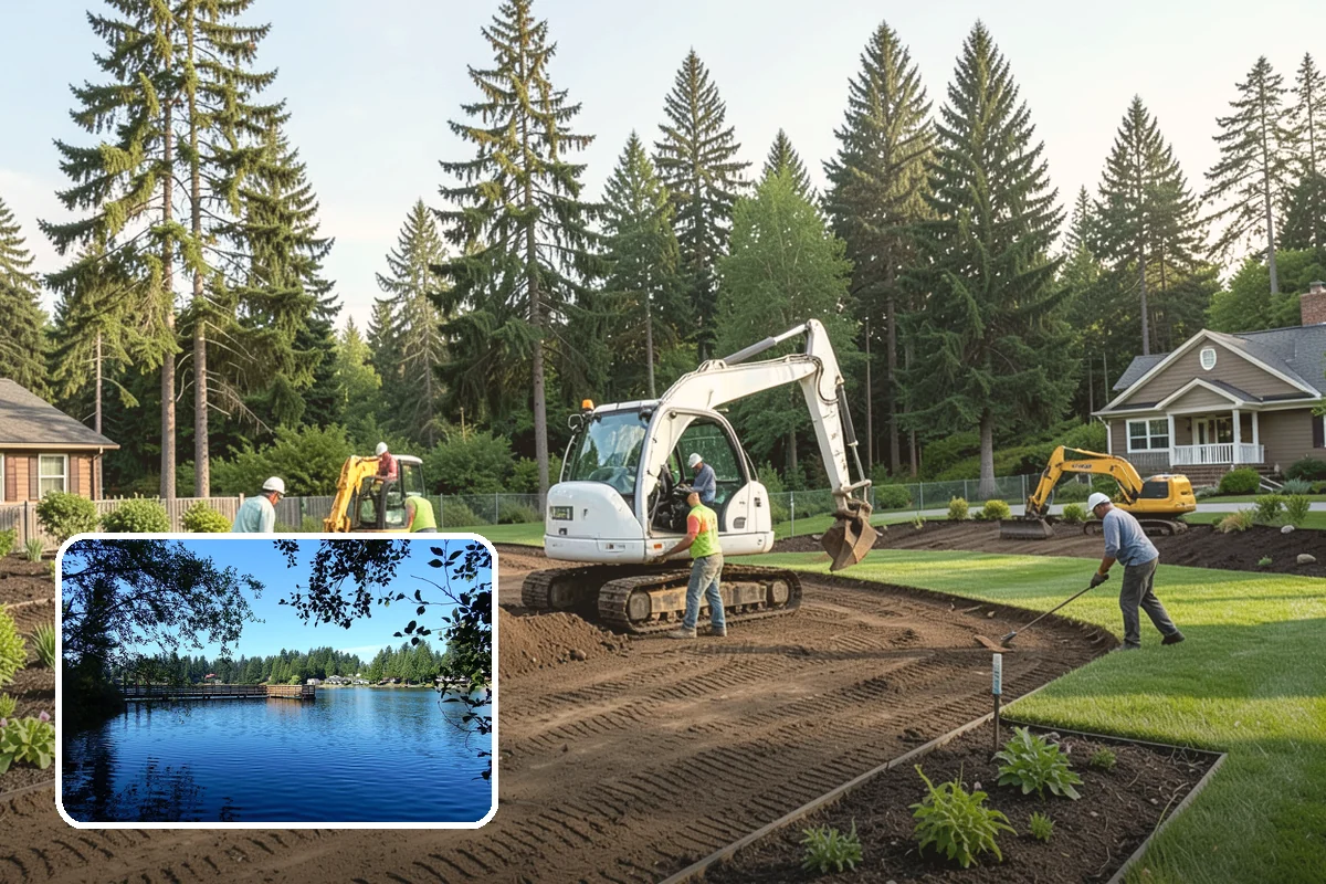 Lava Rock Installation in Federal Way, King County, WA - Insulates soil and helps retain moisture between rains