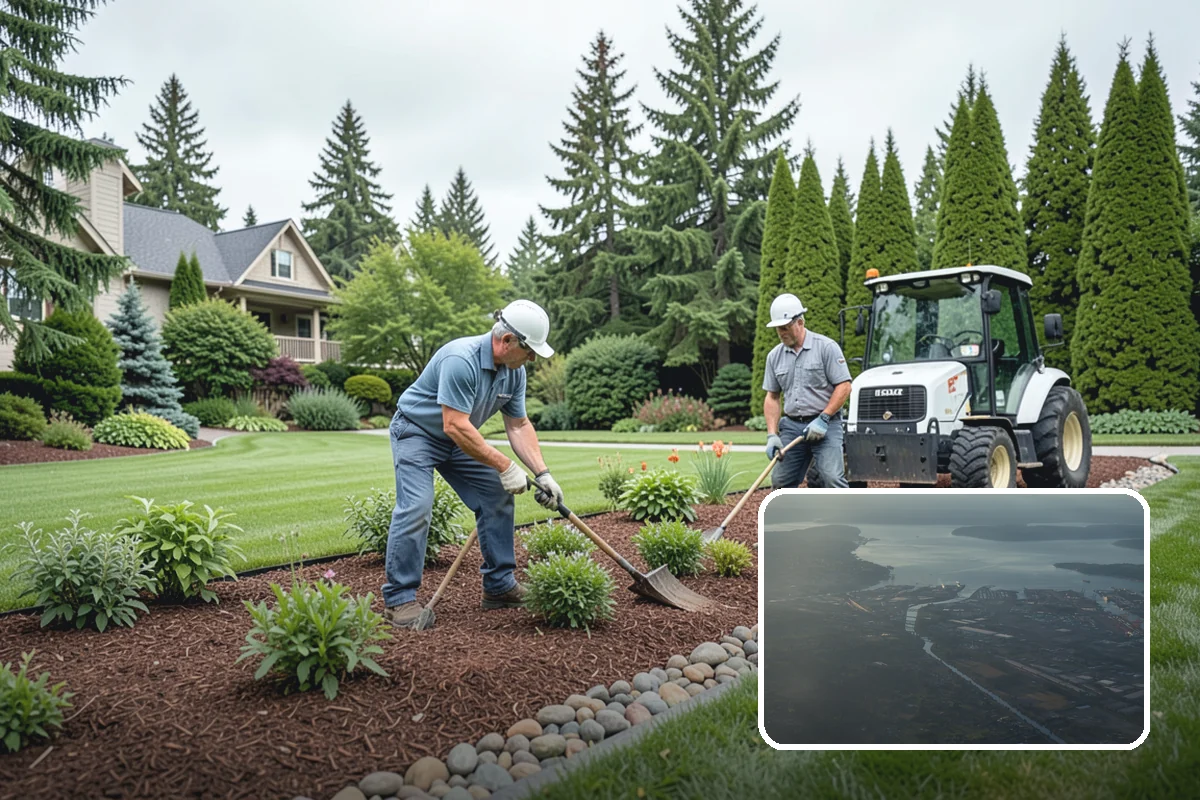 Lava Rock Installation in Fife, Pierce County, WA - Insulates soil and helps retain moisture between rains