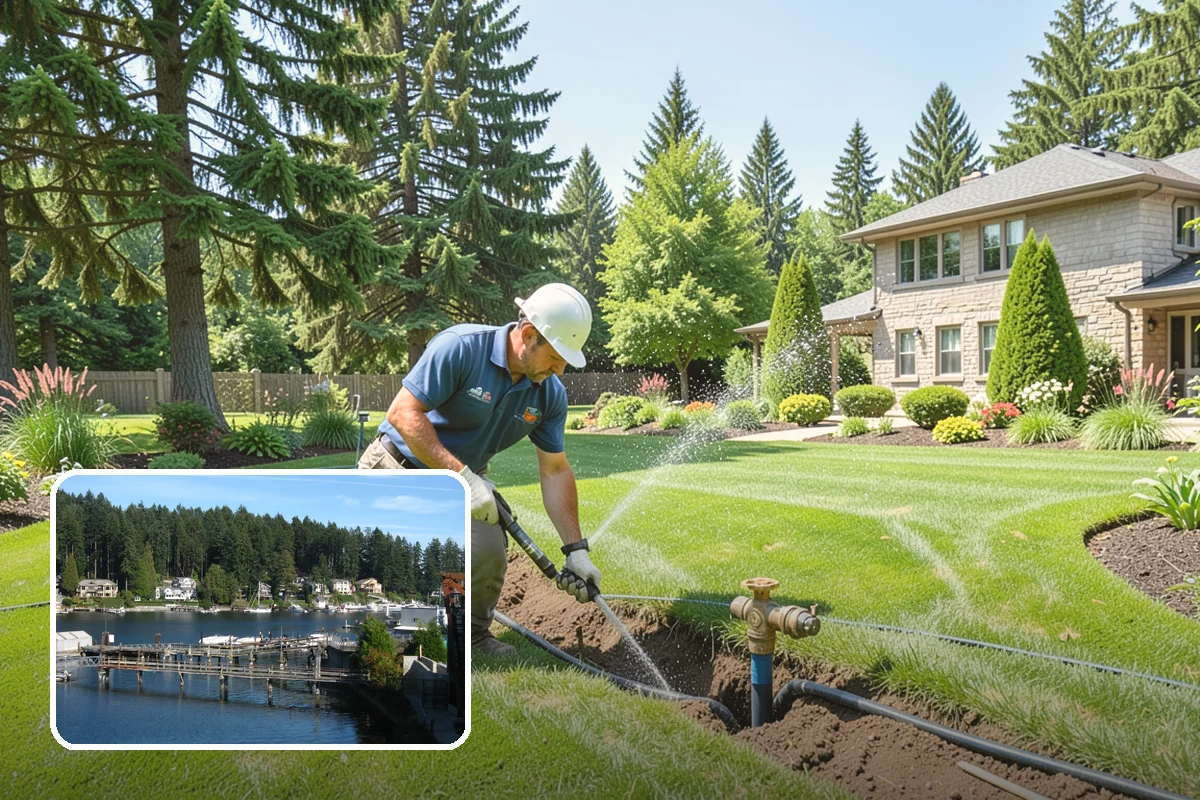 Lava Rock Installation in Gig Harbor, Pierce County, WA - Insulates soil and helps retain moisture between rains
