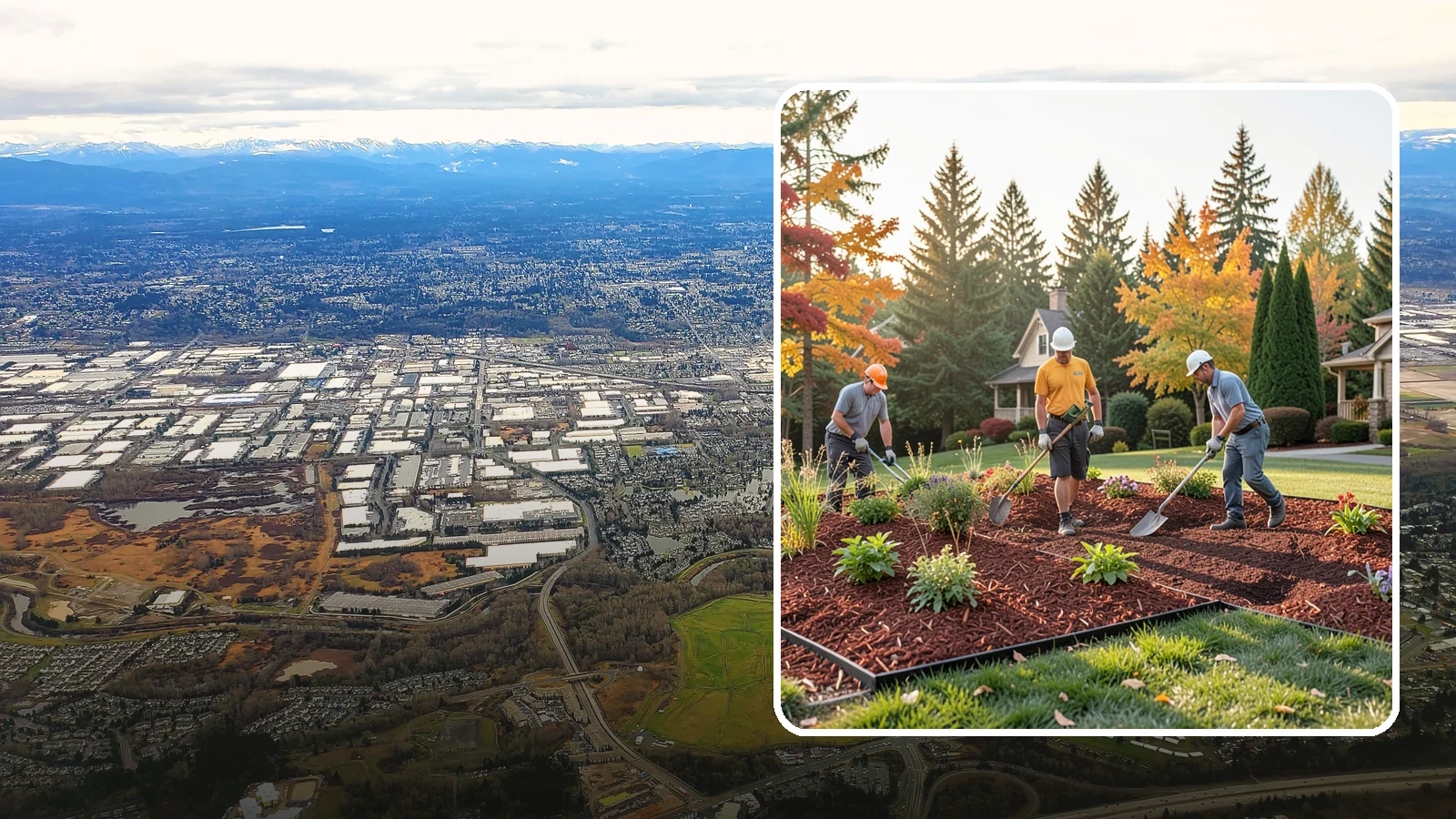 Lava Rock Installation in Kent, King County, WA - Lightweight, porous volcanic rock in deep red or charcoal that adds bold color and insulating mulch to beds.