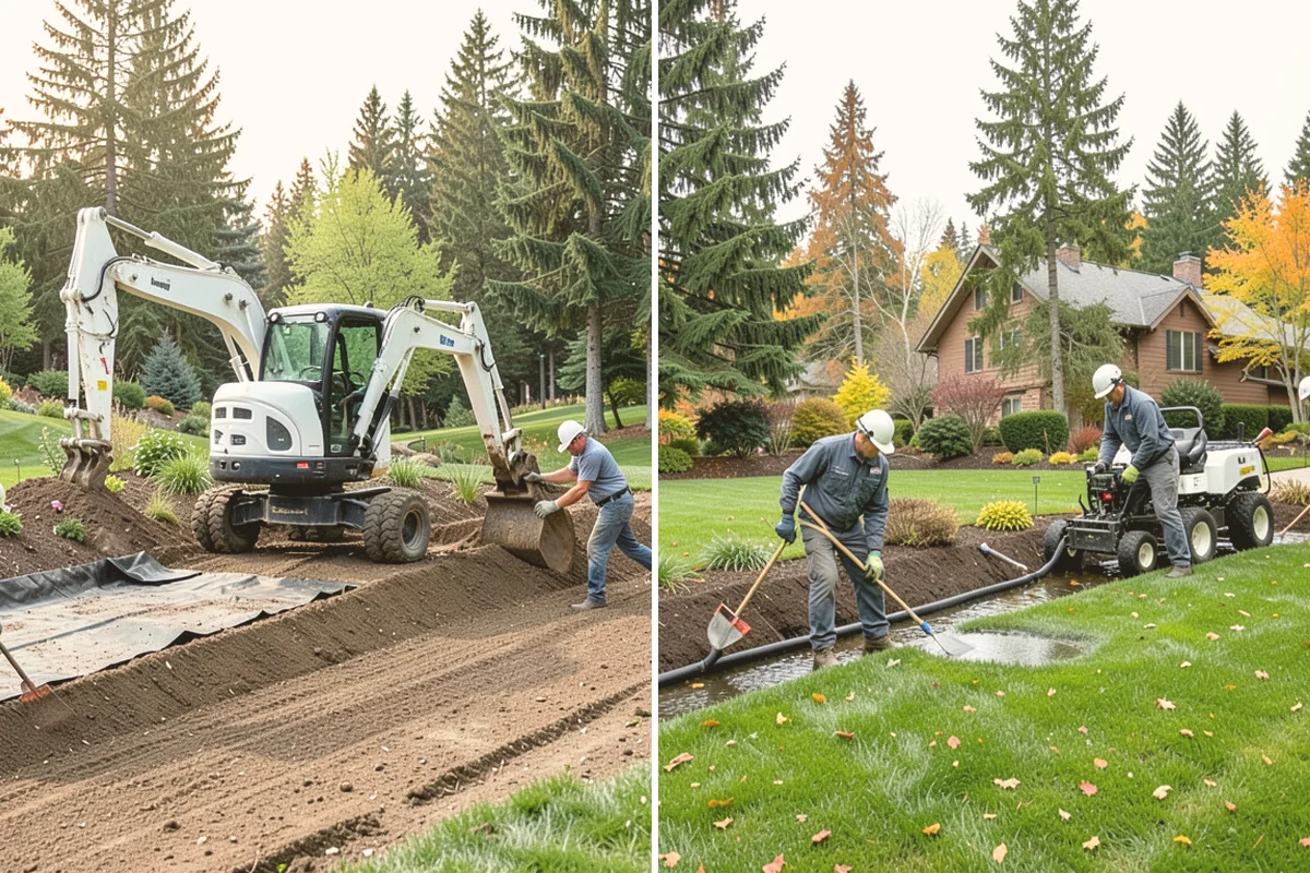 Lava Rock Installation in Kent, King County, WA - Shape and grade the bed and confirm drainage away from plant crowns