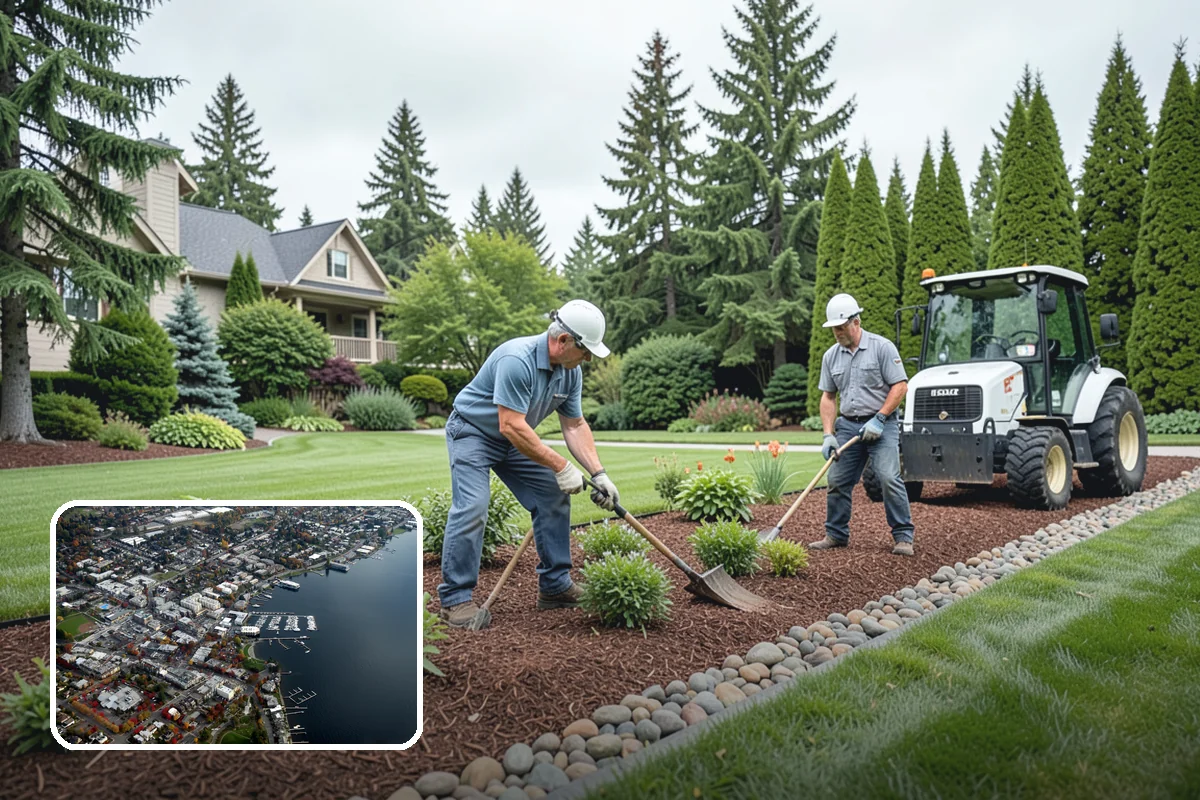 Lava Rock Installation in Kirkland, King County, WA - Insulates soil and helps retain moisture between rains