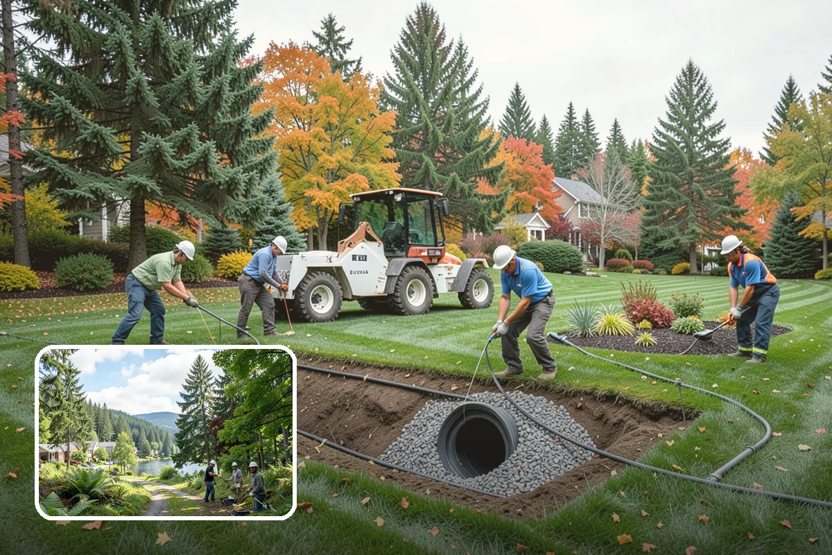 Lava Rock Installation in Lake Forest Park, King County, WA - Insulates soil and helps retain moisture between rains