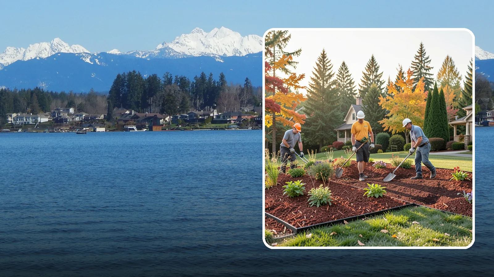 Lava Rock Installation in Lake Stevens, Snohomish County, WA - Lightweight, porous volcanic rock in deep red or charcoal that adds bold color and insulating mulch to beds.