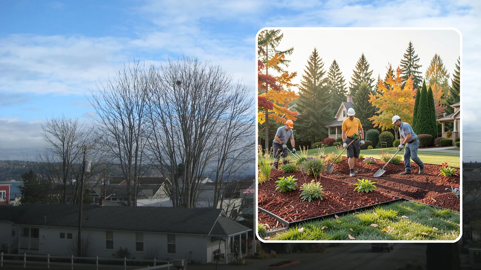 Lava Rock Installation in Langley, Island County, WA - Lightweight, porous volcanic rock in deep red or charcoal that adds bold color and insulating mulch to beds.