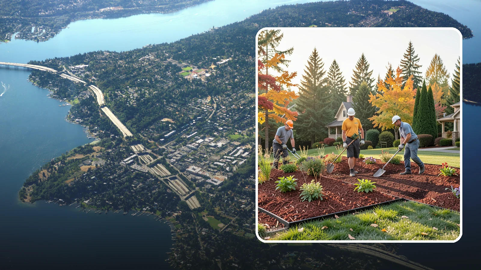 Lava Rock Installation in Mercer Island, King County, WA - Lightweight, porous volcanic rock in deep red or charcoal that adds bold color and insulating mulch to beds.