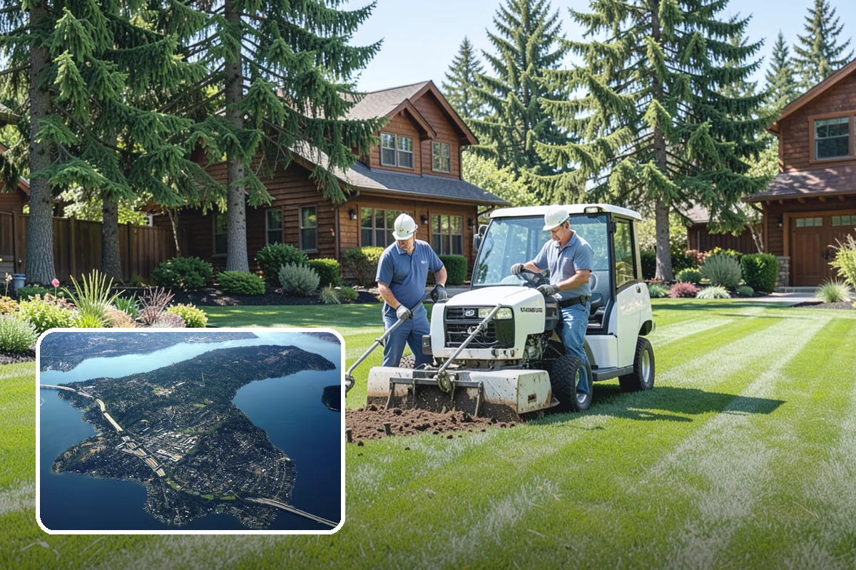 Lava Rock Installation in Mercer Island, King County, WA - Insulates soil and helps retain moisture between rains