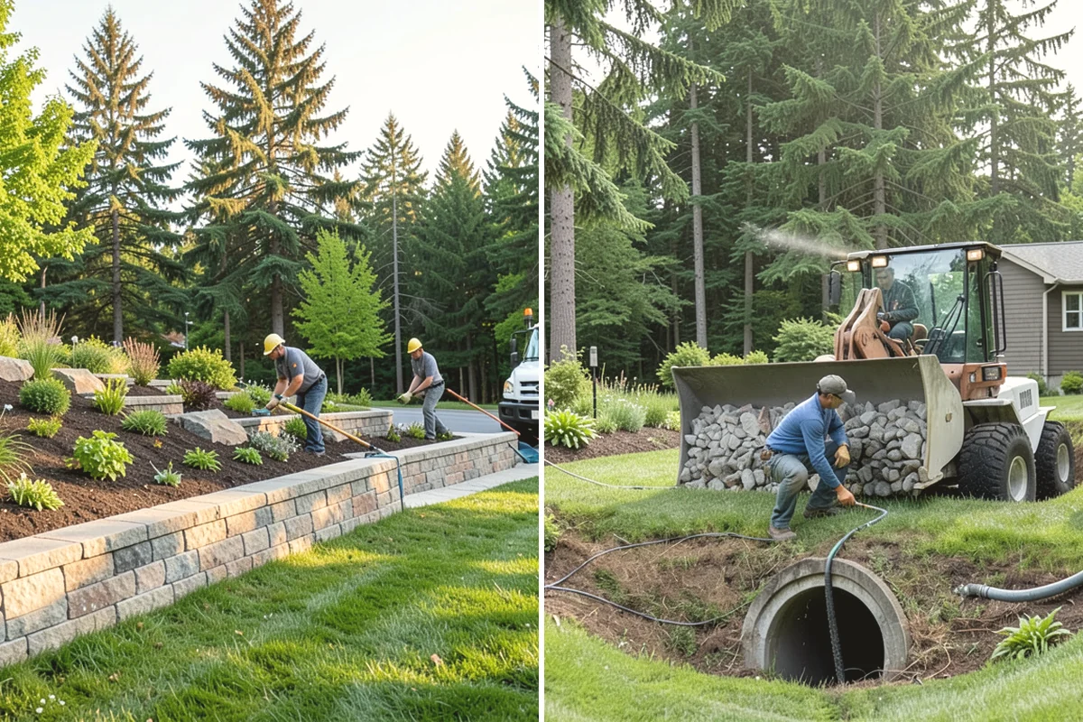Lava Rock Installation in Mill Creek, Snohomish County, WA - Shape and grade the bed and confirm drainage away from plant crowns