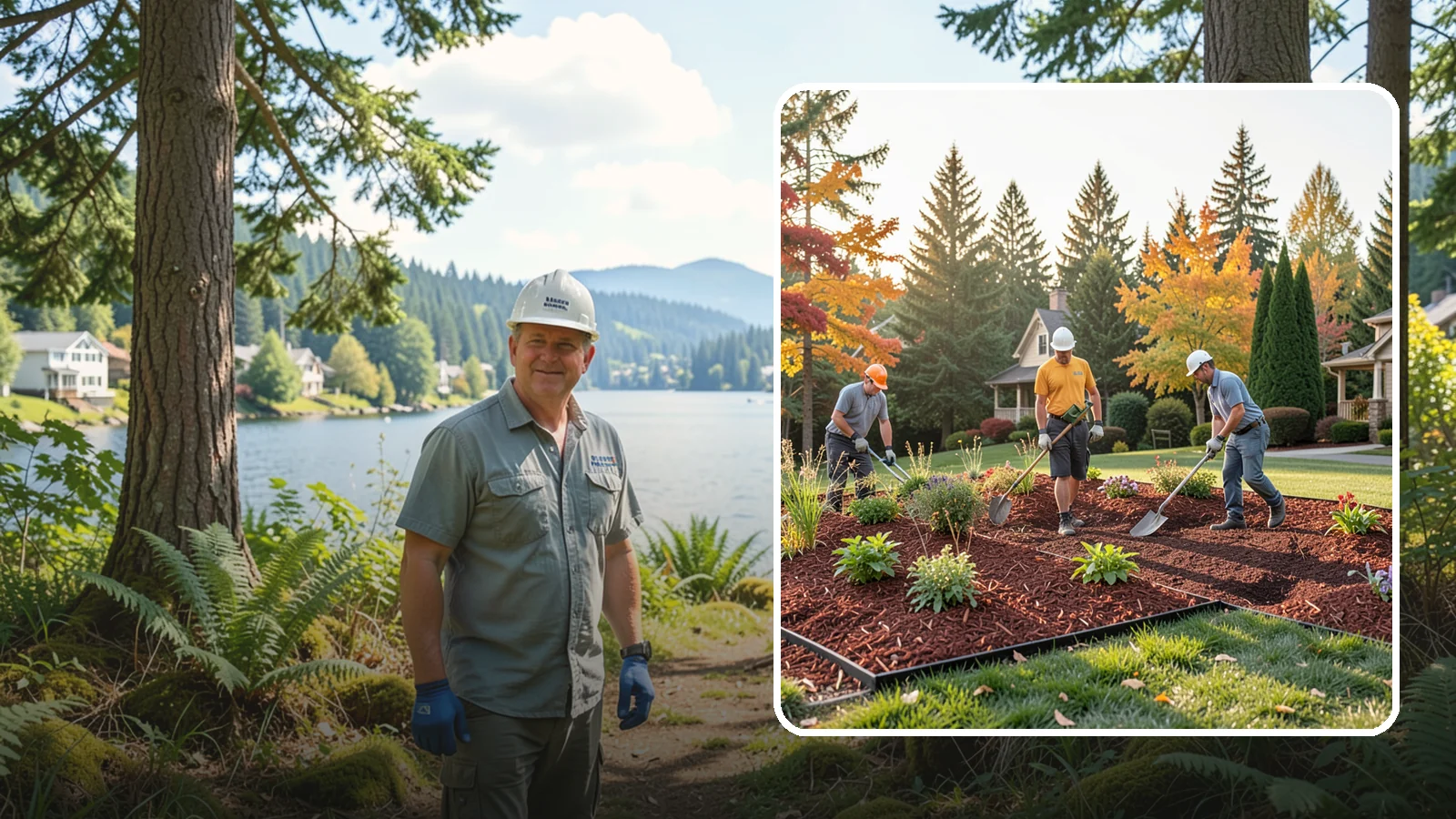 Lava Rock Installation in Milton, King County, WA - Lightweight, porous volcanic rock in deep red or charcoal that adds bold color and insulating mulch to beds.