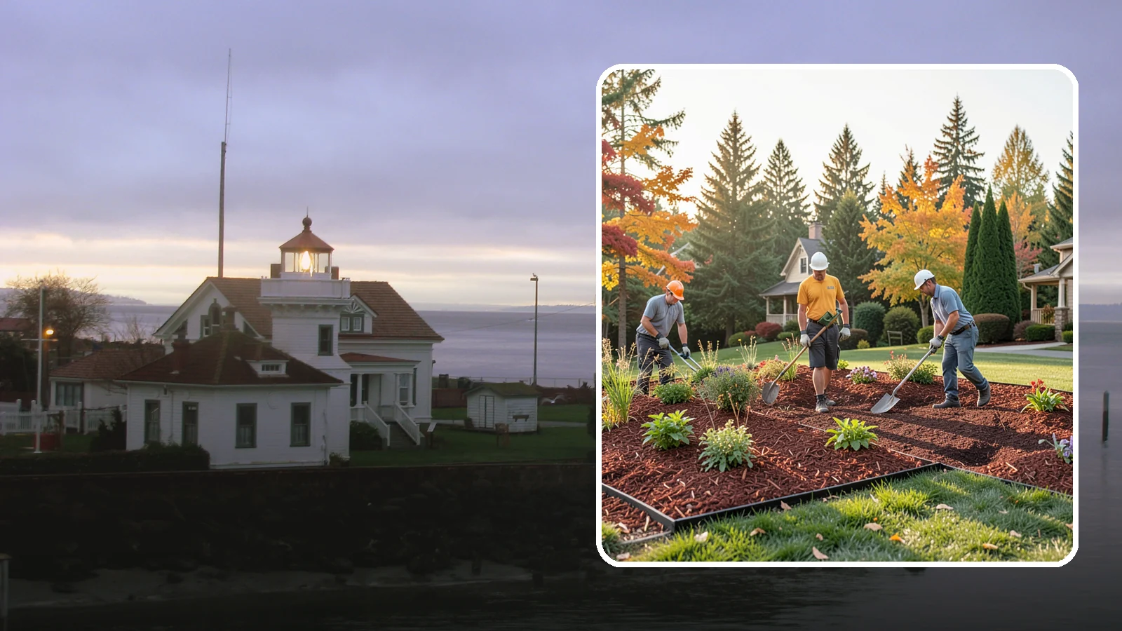Lava Rock Installation in Mukilteo, Snohomish County, WA - Lightweight, porous volcanic rock in deep red or charcoal that adds bold color and insulating mulch to beds.