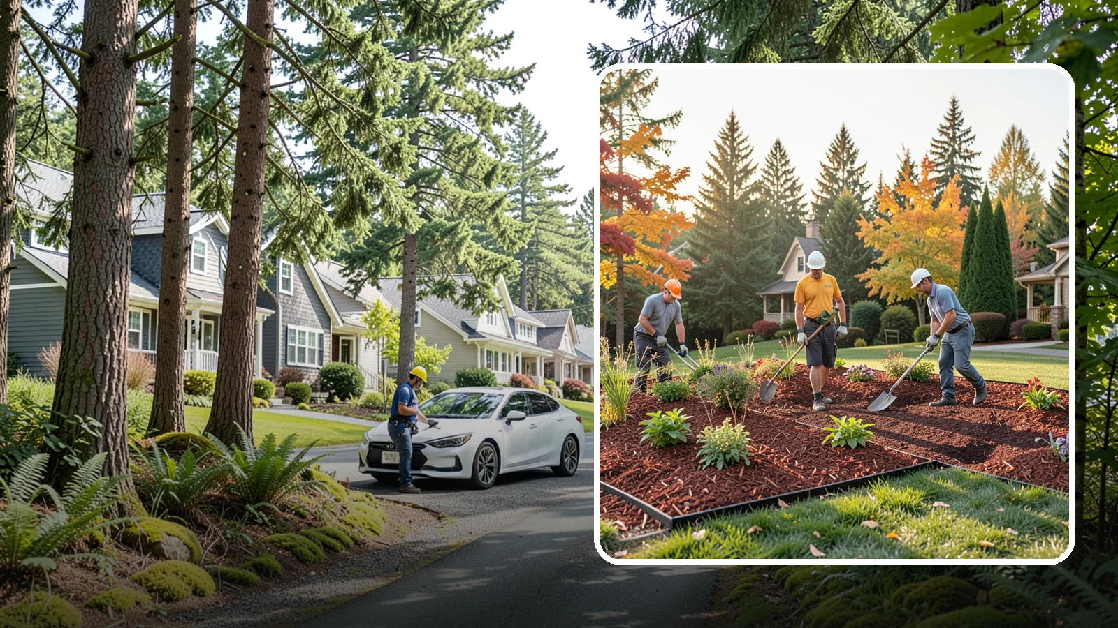 Lava Rock Installation in Normandy Park, King County, WA - Lightweight, porous volcanic rock in deep red or charcoal that adds bold color and insulating mulch to beds.