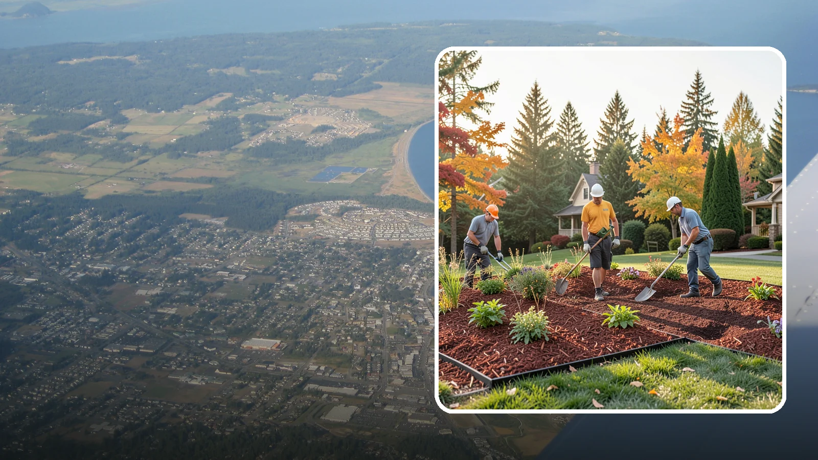 Lava Rock Installation in Oak Harbor, Island County, WA - Lightweight, porous volcanic rock in deep red or charcoal that adds bold color and insulating mulch to beds.