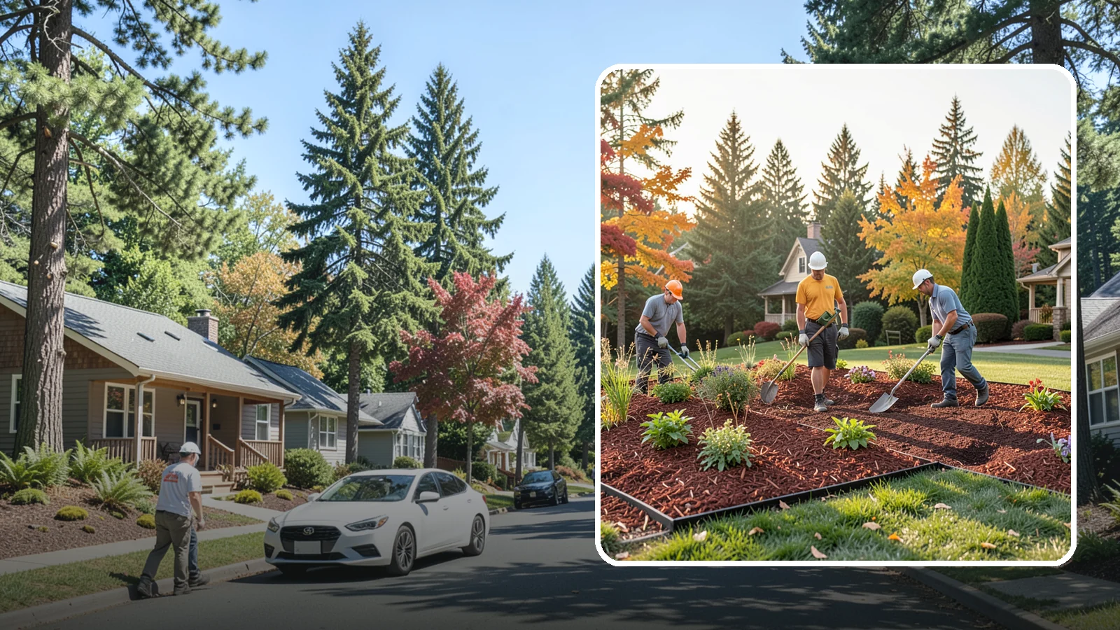 Lava Rock Installation in Orting, Pierce County, WA - Lightweight, porous volcanic rock in deep red or charcoal that adds bold color and insulating mulch to beds.