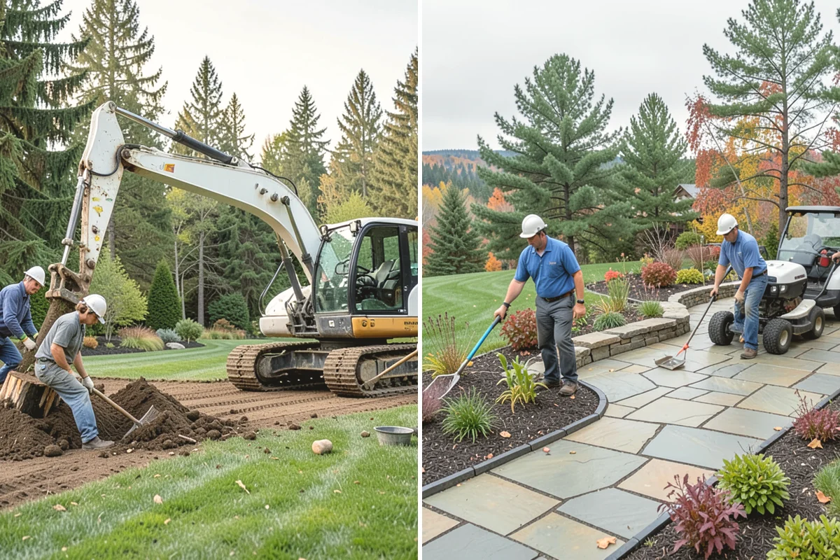 Lava Rock Installation in Ruston, Pierce County, WA - Shape and grade the bed and confirm drainage away from plant crowns
