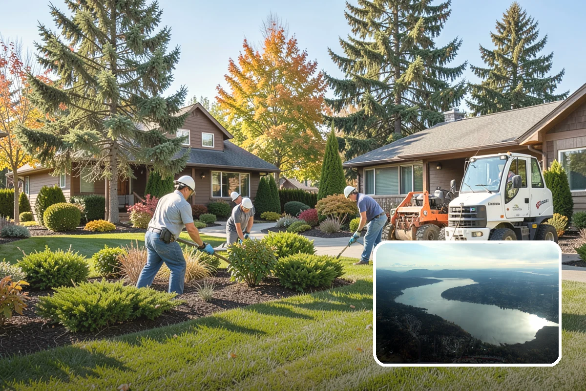 Lava Rock Installation in Sammamish, King County, WA - Insulates soil and helps retain moisture between rains