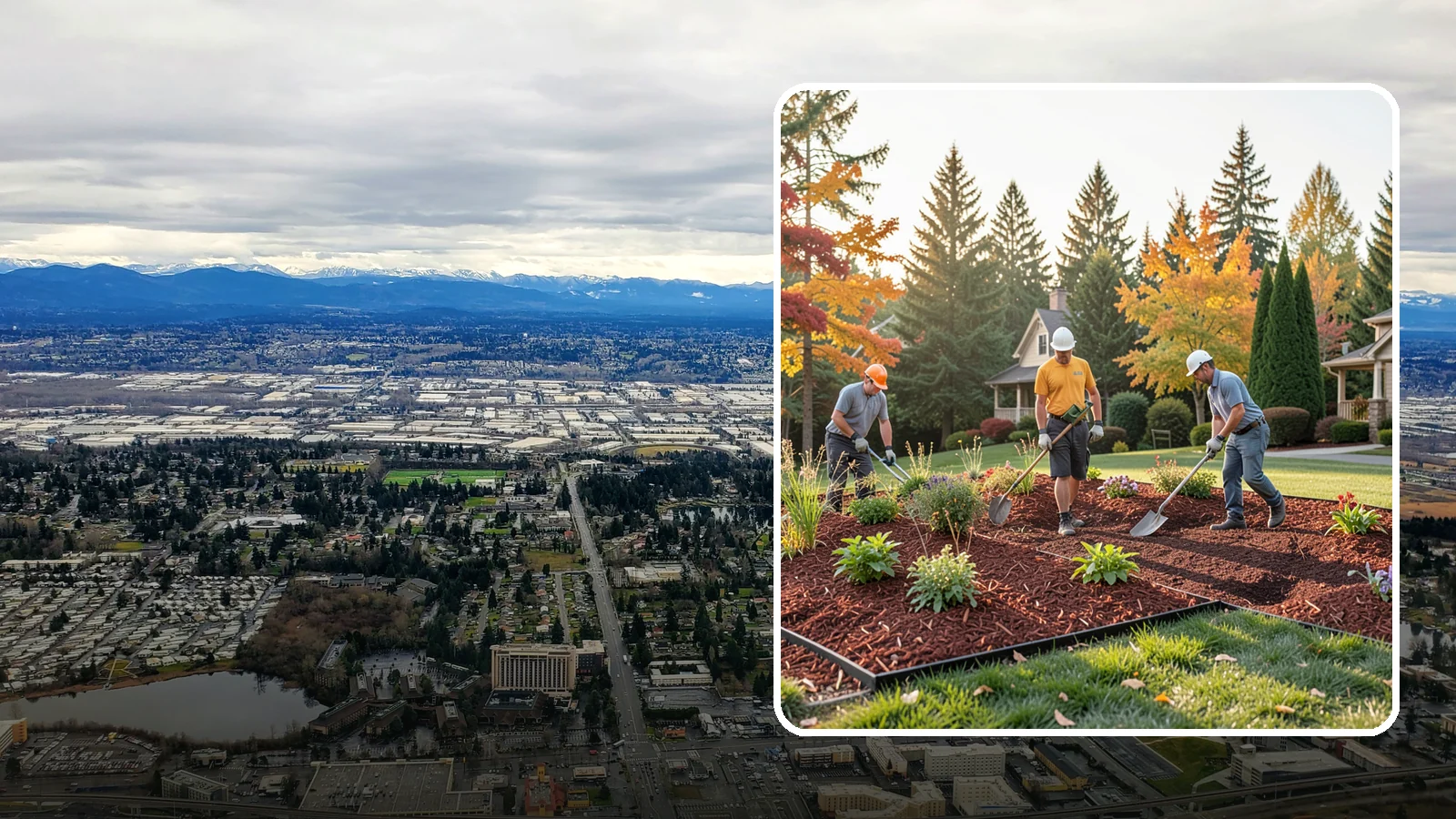 Lava Rock Installation in SeaTac, King County, WA - Lightweight, porous volcanic rock in deep red or charcoal that adds bold color and insulating mulch to beds.