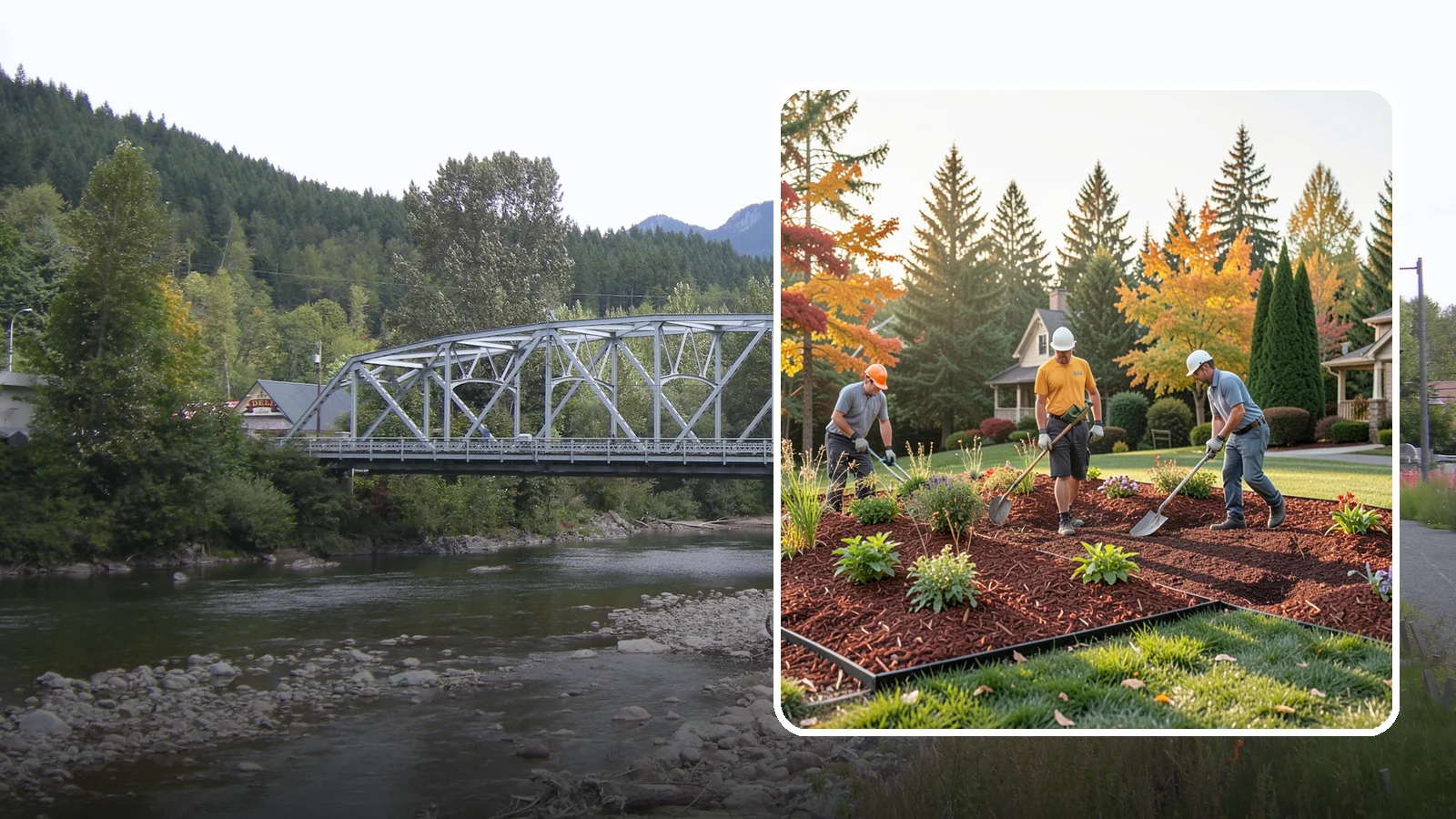 Lava Rock Installation in Skykomish, King County, WA - Lightweight, porous volcanic rock in deep red or charcoal that adds bold color and insulating mulch to beds.