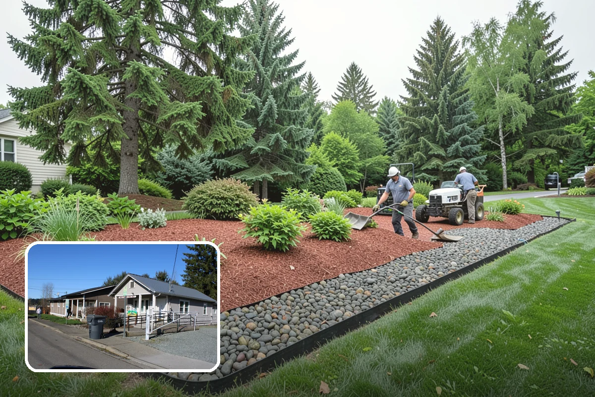 Lava Rock Installation in South Prairie, Pierce County, WA - Insulates soil and helps retain moisture between rains