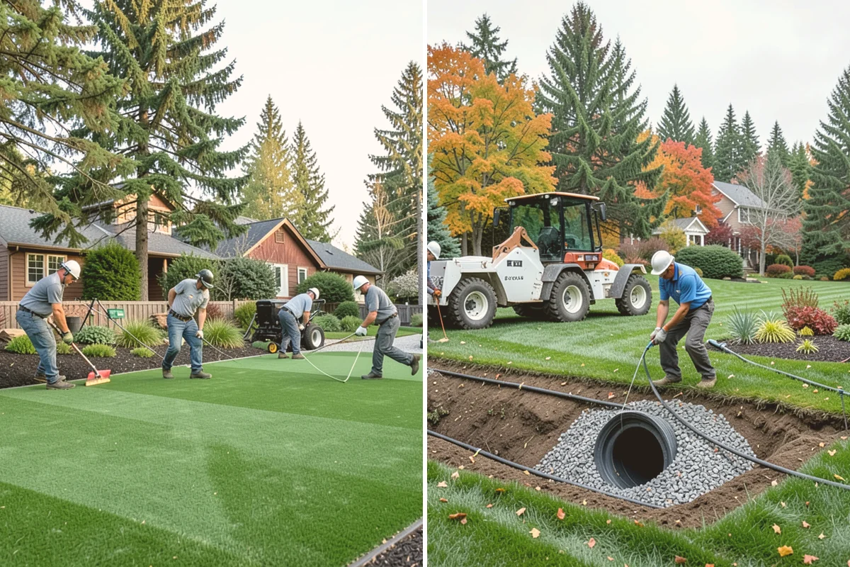 Lava Rock Installation in Stanwood, Snohomish County, WA - Shape and grade the bed and confirm drainage away from plant crowns