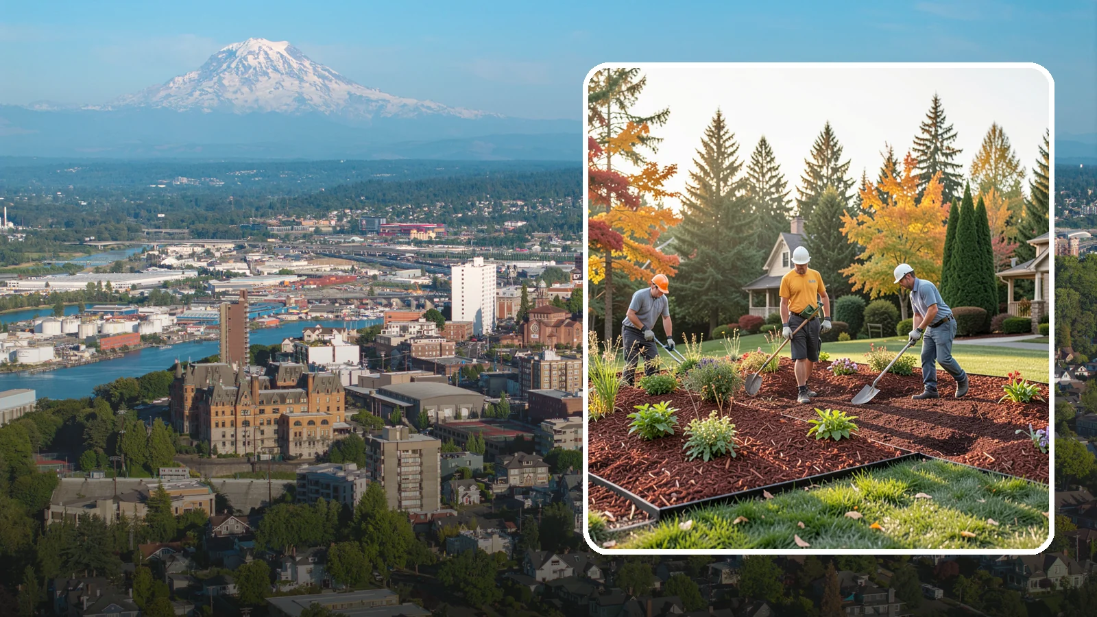 Lava Rock Installation in Tacoma, Pierce County, WA - Lightweight, porous volcanic rock in deep red or charcoal that adds bold color and insulating mulch to beds.