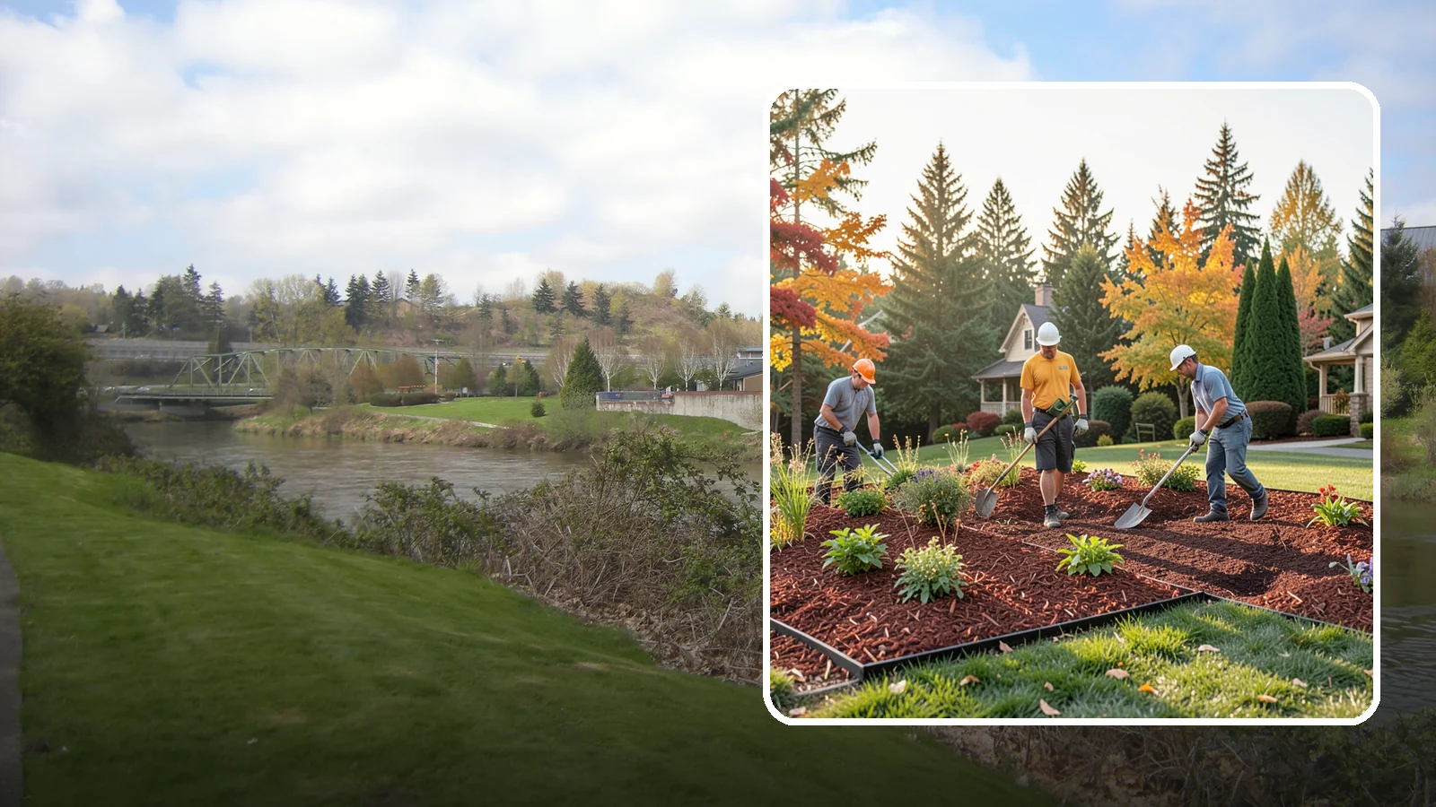Lava Rock Installation in Tukwila, King County, WA - Lightweight, porous volcanic rock in deep red or charcoal that adds bold color and insulating mulch to beds.
