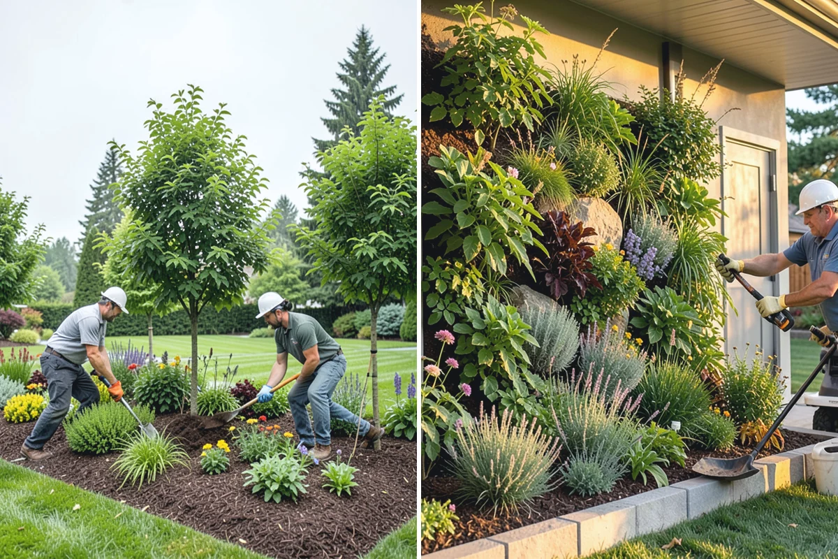 Lava Rock Installation in Wilkeson, Pierce County, WA - Shape and grade the bed and confirm drainage away from plant crowns