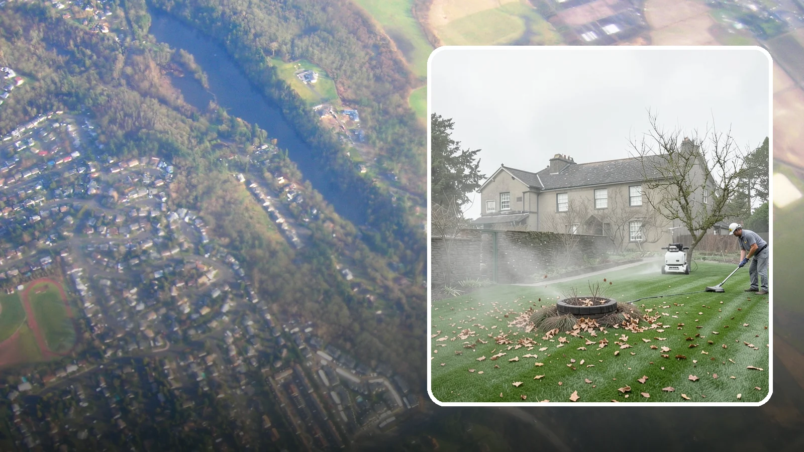 Lawn Blowing in Algona, King County, WA - Clear fallen leaves, fir needles, and yard debris from your turf and hardscapes with thorough power blowing.
