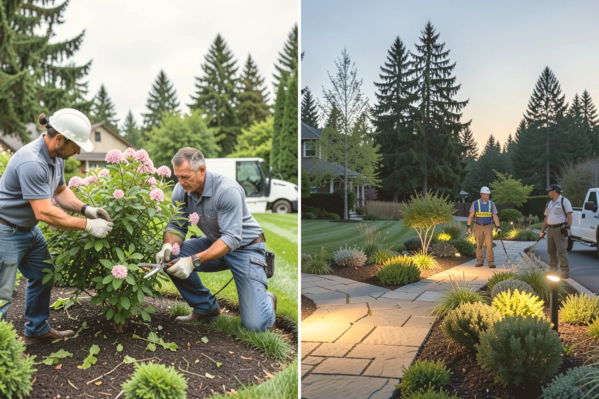 Lawn Blowing in Bothell, King County, WA - Assess debris load across lawn, beds, and hardscapes