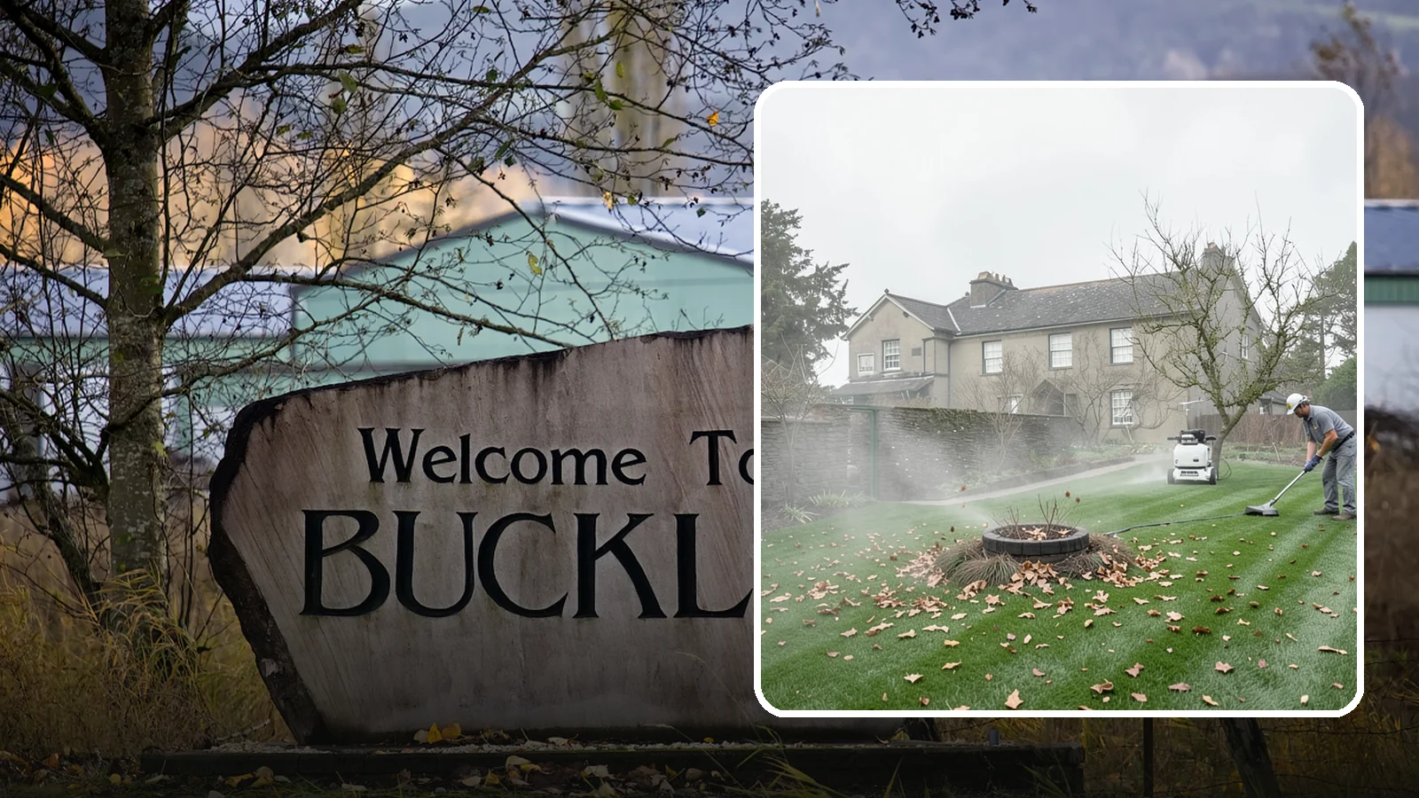 Lawn Blowing in Buckley, Pierce County, WA - Clear fallen leaves, fir needles, and yard debris from your turf and hardscapes with thorough power blowing.