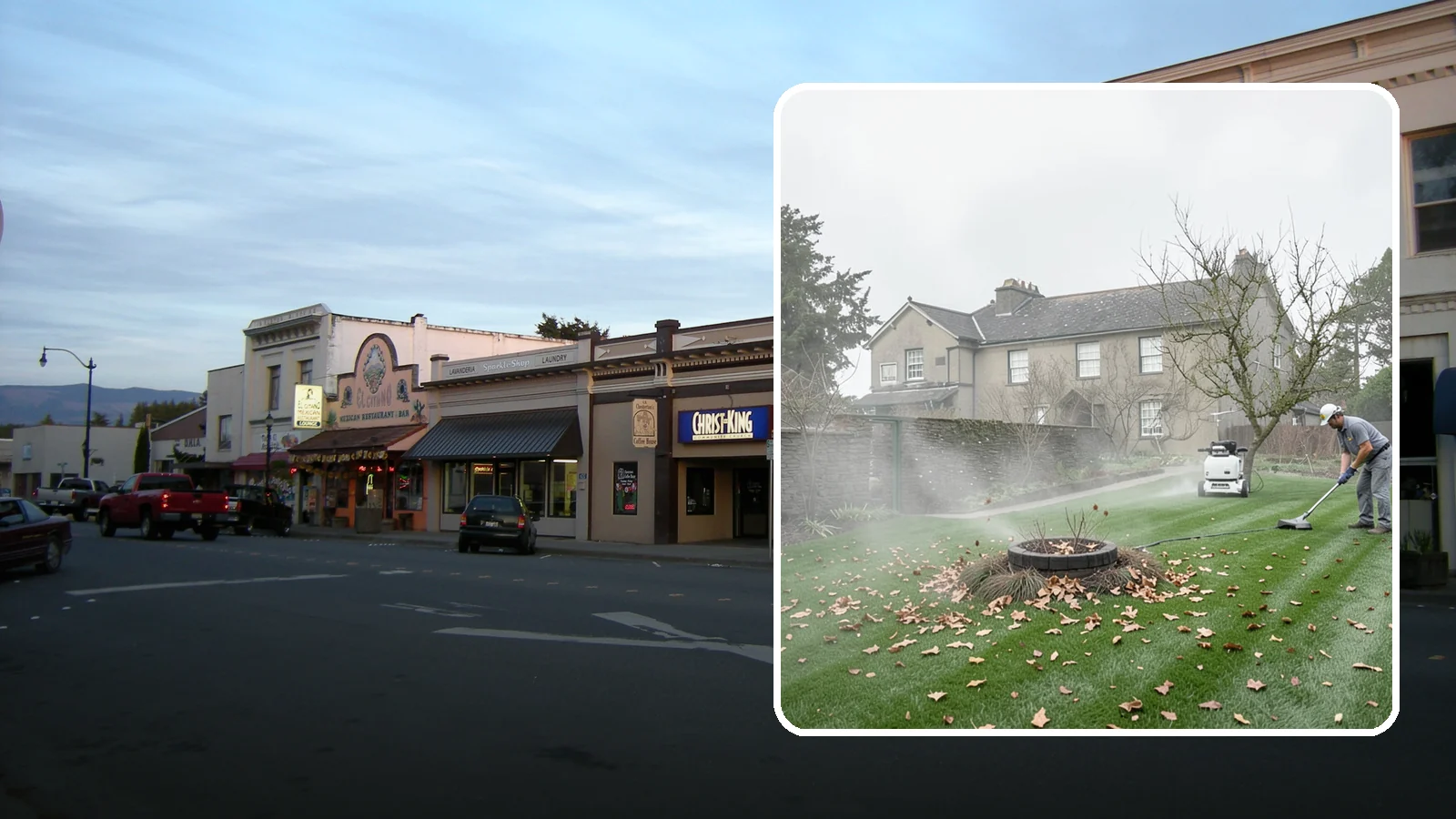Lawn Blowing in Burlington, Skagit County, WA - Clear fallen leaves, fir needles, and yard debris from your turf and hardscapes with thorough power blowing.