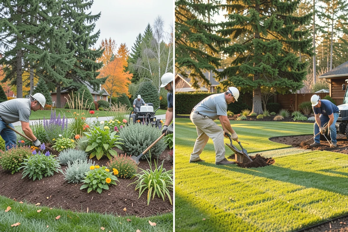Lawn Blowing in Covington, King County, WA - Assess debris load across lawn, beds, and hardscapes