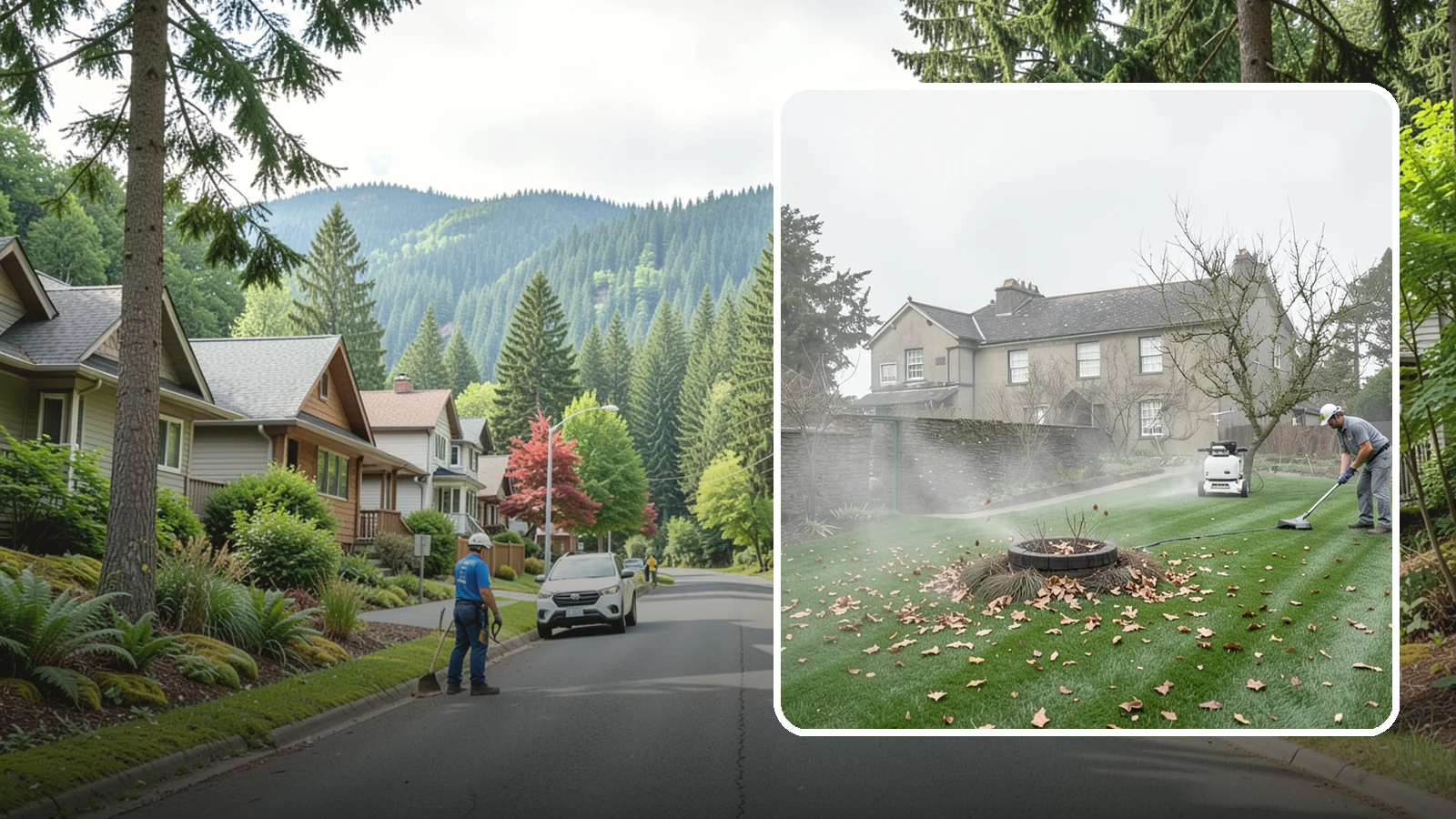 Lawn Blowing in Darrington, Snohomish County, WA - Clear fallen leaves, fir needles, and yard debris from your turf and hardscapes with thorough power blowing.