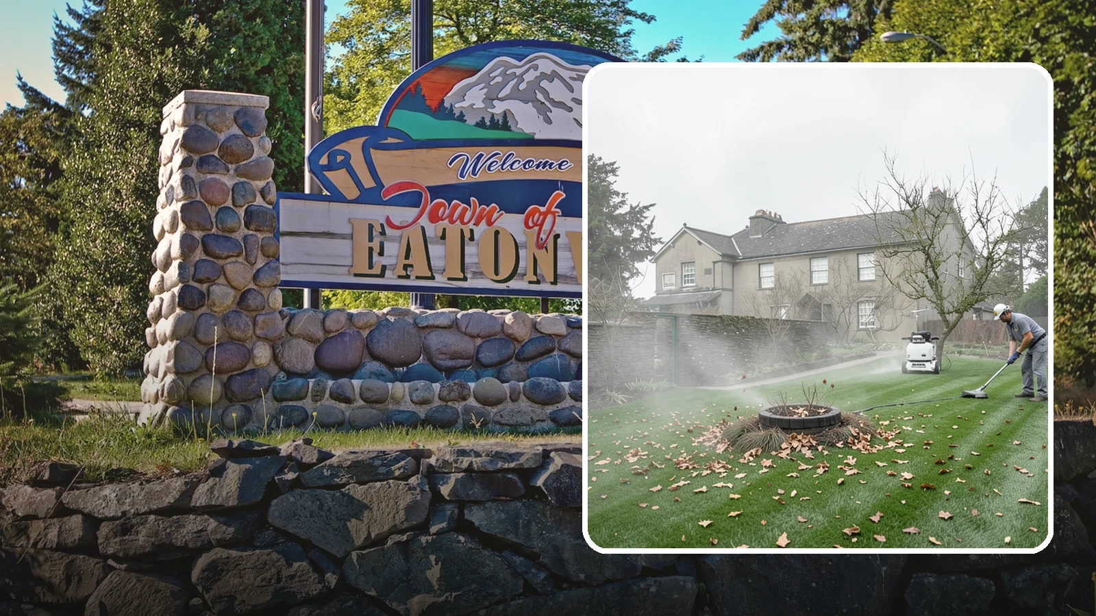 Lawn Blowing in Eatonville, Pierce County, WA - Clear fallen leaves, fir needles, and yard debris from your turf and hardscapes with thorough power blowing.