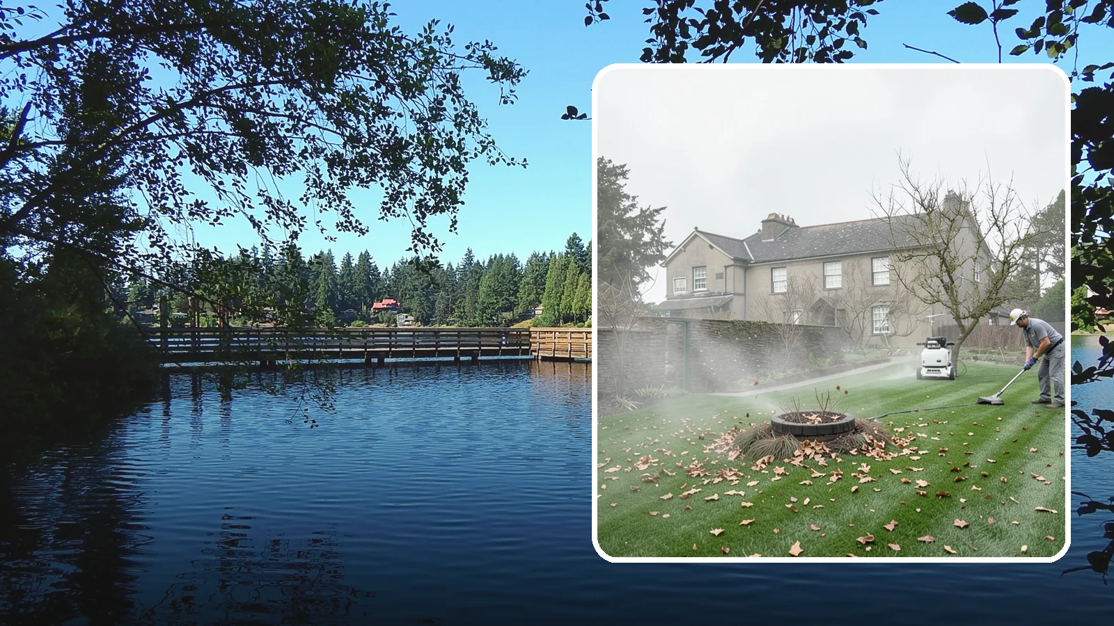 Lawn Blowing in Federal Way, King County, WA - Clear fallen leaves, fir needles, and yard debris from your turf and hardscapes with thorough power blowing.