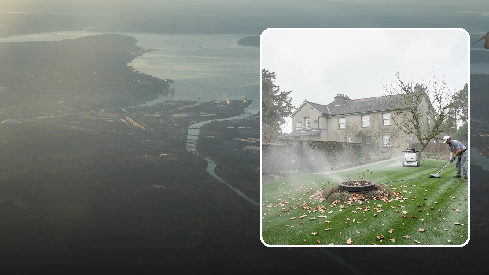 Lawn Blowing in Fife, Pierce County, WA - Clear fallen leaves, fir needles, and yard debris from your turf and hardscapes with thorough power blowing.