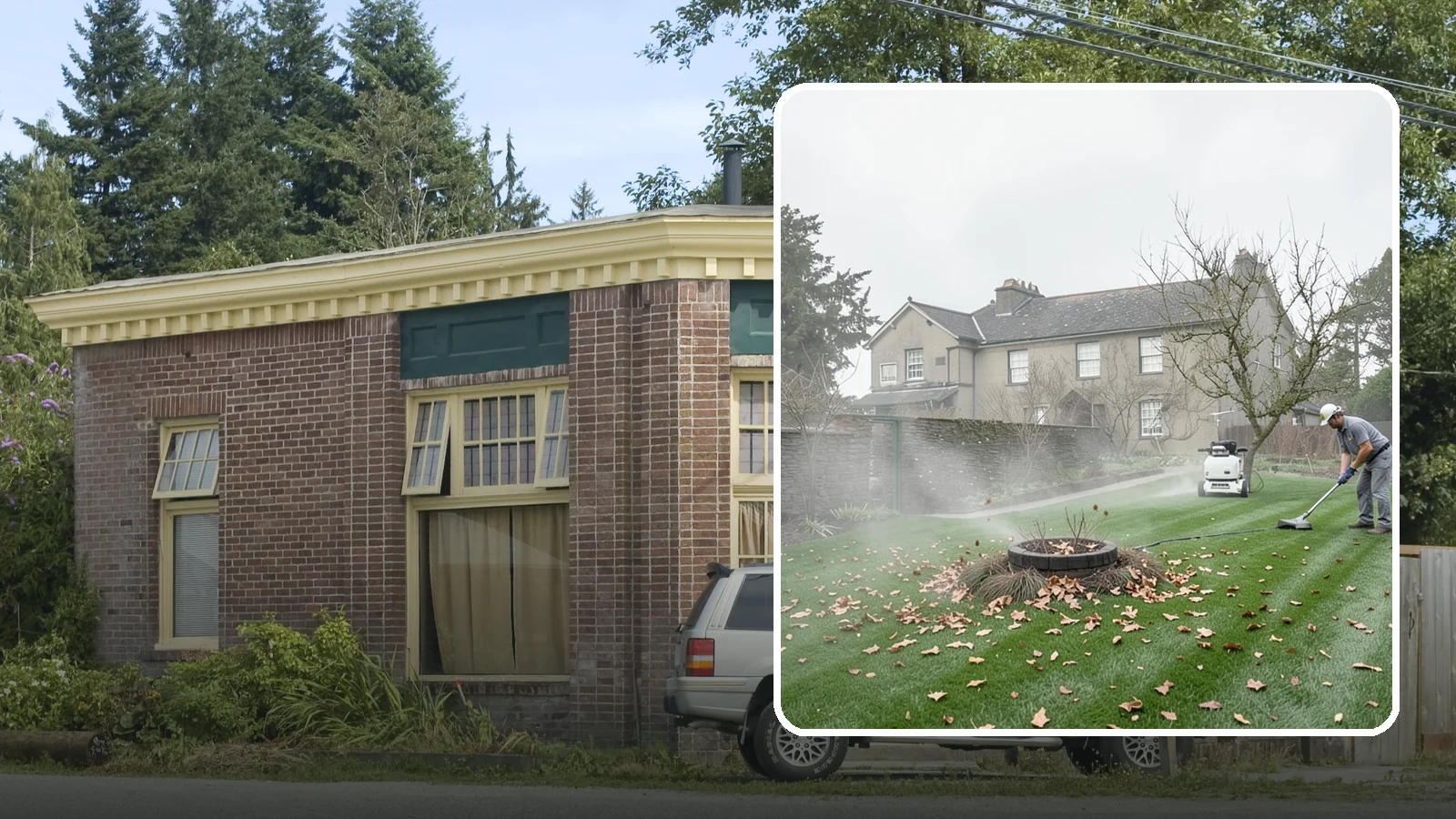 Lawn Blowing in Hamilton, Skagit County, WA - Clear fallen leaves, fir needles, and yard debris from your turf and hardscapes with thorough power blowing.