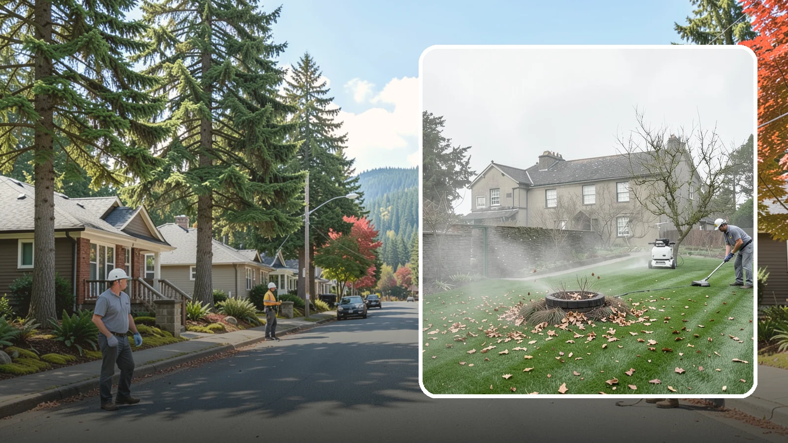 Lawn Blowing in Hunts Point, King County, WA - Clear fallen leaves, fir needles, and yard debris from your turf and hardscapes with thorough power blowing.