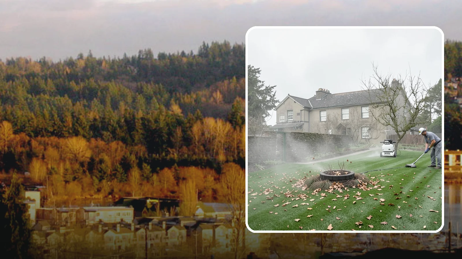 Lawn Blowing in Kenmore, King County, WA - Clear fallen leaves, fir needles, and yard debris from your turf and hardscapes with thorough power blowing.