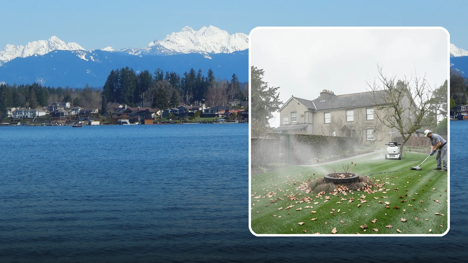 Lawn Blowing in Lake Stevens, Snohomish County, WA - Clear fallen leaves, fir needles, and yard debris from your turf and hardscapes with thorough power blowing.