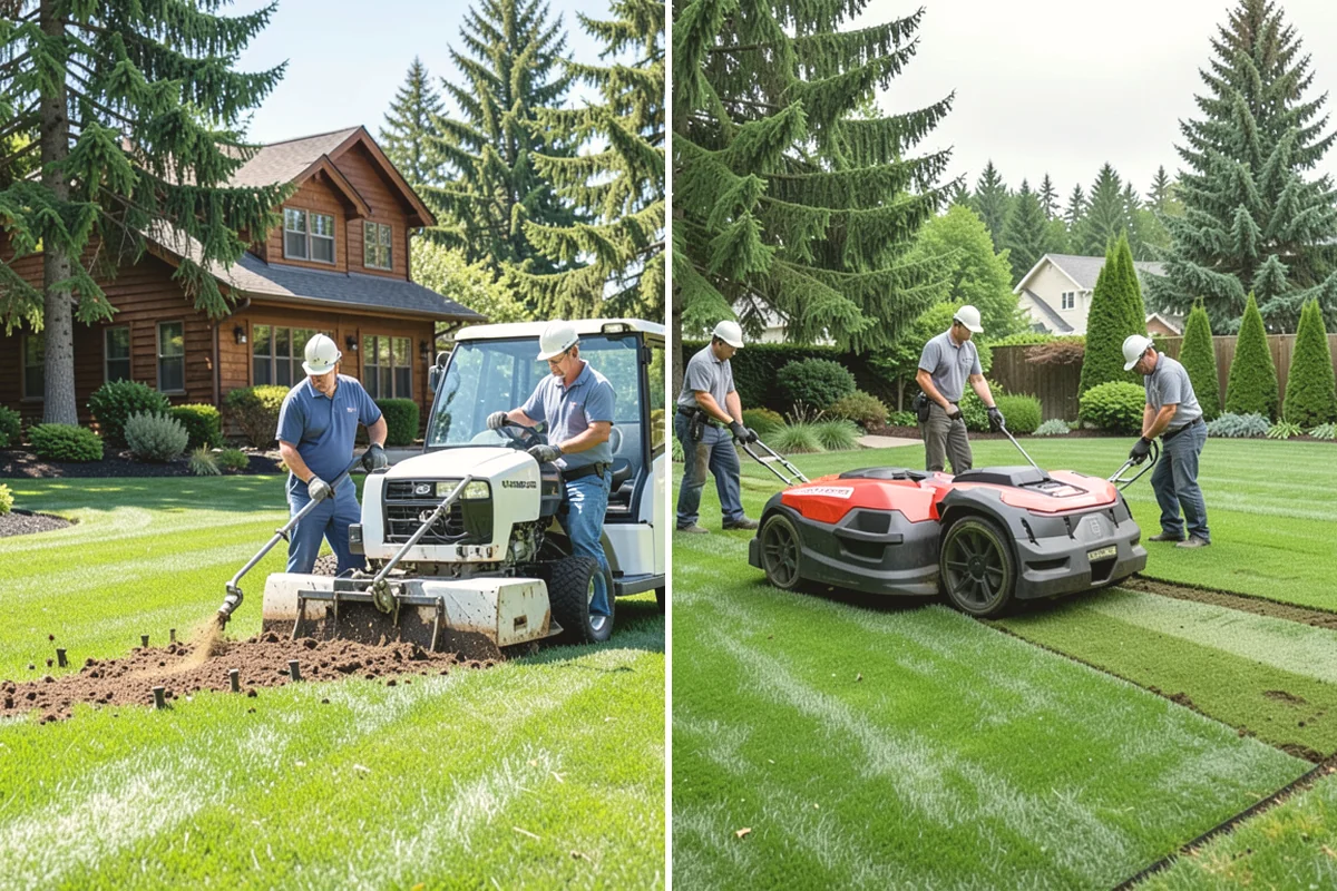 Lawn Blowing in Lake Stevens, Snohomish County, WA - Assess debris load across lawn, beds, and hardscapes