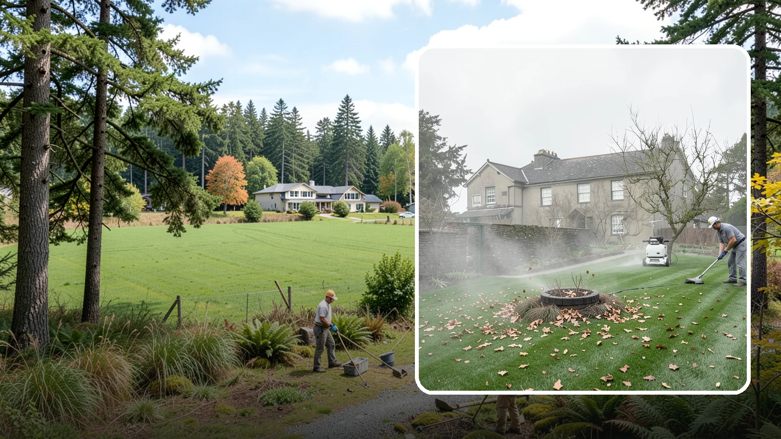 Lawn Blowing in Lyman, Skagit County, WA - Clear fallen leaves, fir needles, and yard debris from your turf and hardscapes with thorough power blowing.