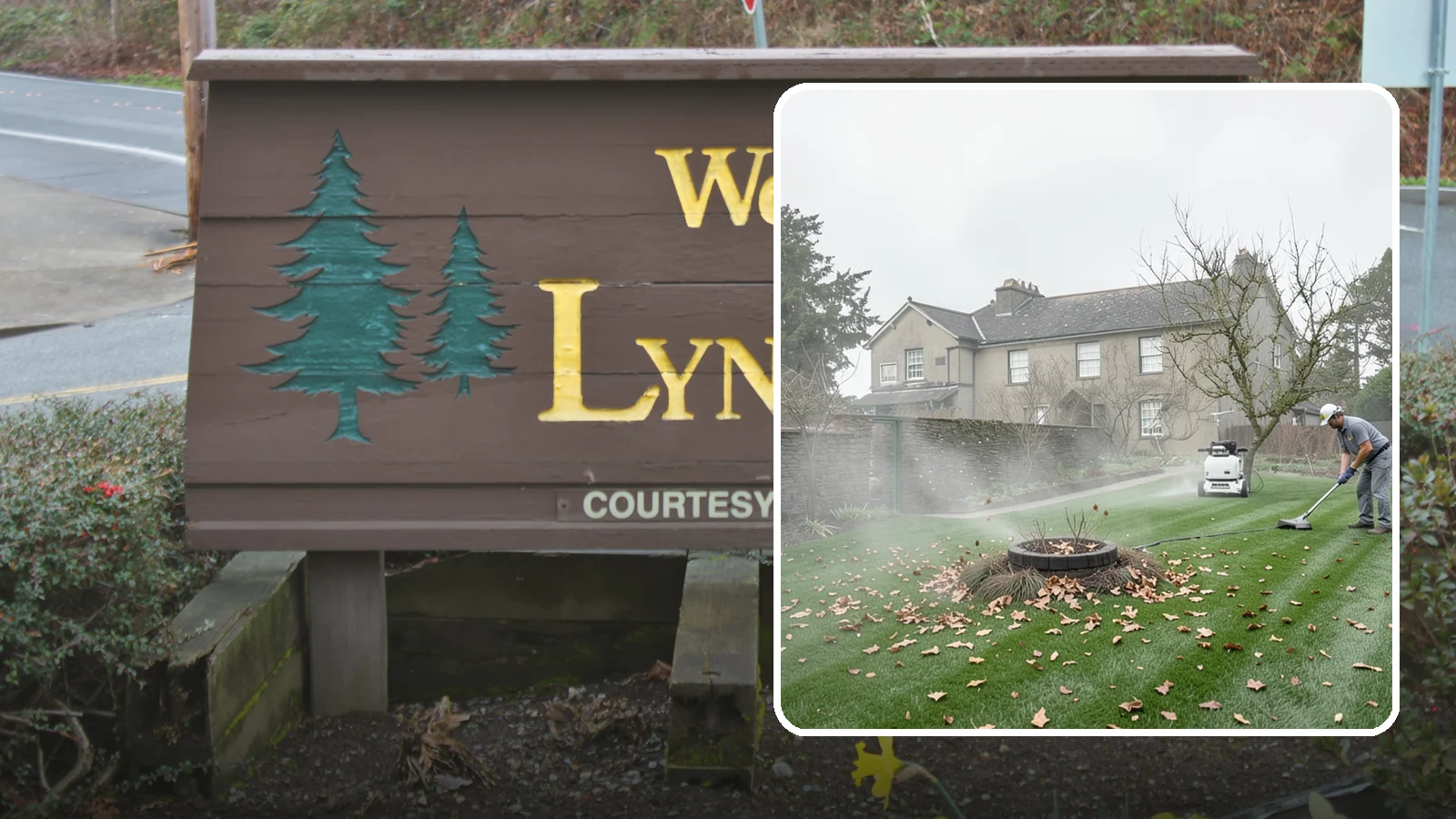 Lawn Blowing in Lynnwood, Snohomish County, WA - Clear fallen leaves, fir needles, and yard debris from your turf and hardscapes with thorough power blowing.