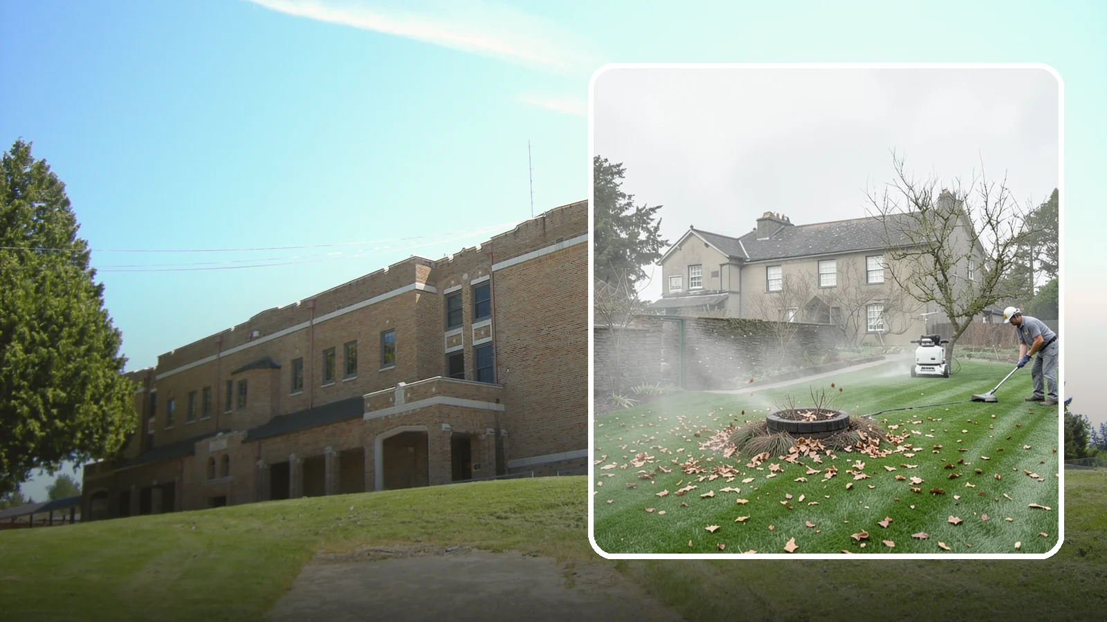 Lawn Blowing in Maple Valley, King County, WA - Clear fallen leaves, fir needles, and yard debris from your turf and hardscapes with thorough power blowing.