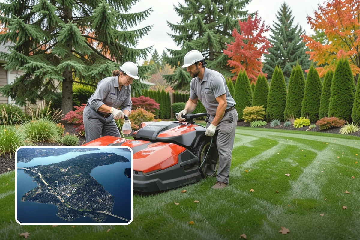 Lawn Blowing in Mercer Island, King County, WA - Removes matted leaves and needles that smother turf