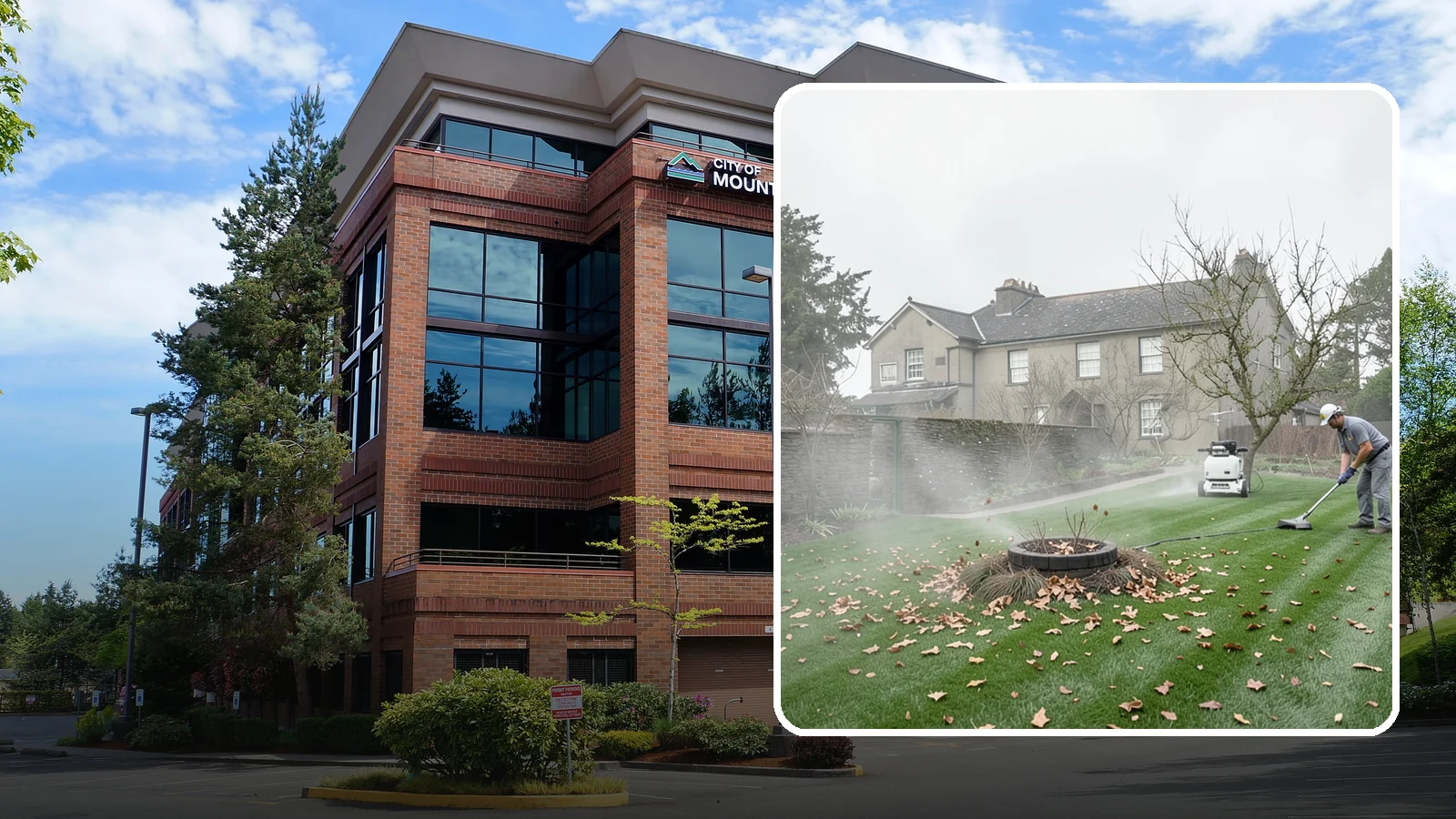 Lawn Blowing in Mountlake Terrace, Snohomish County, WA - Clear fallen leaves, fir needles, and yard debris from your turf and hardscapes with thorough power blowing.