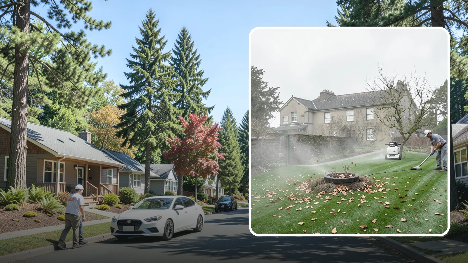 Lawn Blowing in Orting, Pierce County, WA - Clear fallen leaves, fir needles, and yard debris from your turf and hardscapes with thorough power blowing.