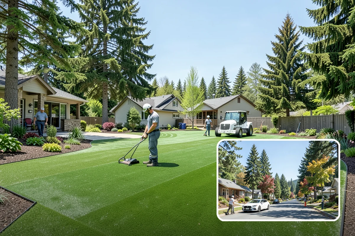 Lawn Blowing in Orting, Pierce County, WA - Removes matted leaves and needles that smother turf