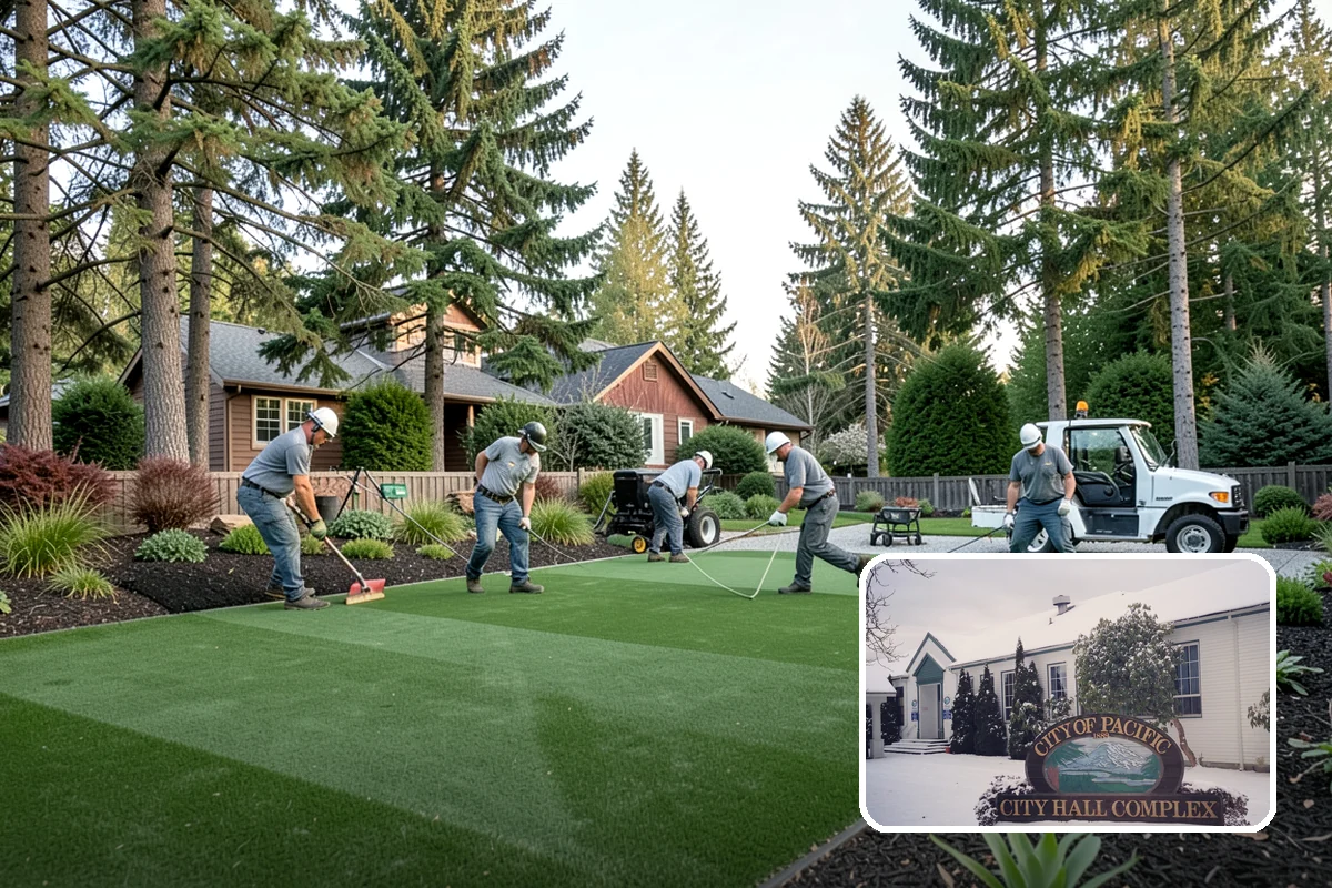 Lawn Blowing in Pacific, King County, WA - Removes matted leaves and needles that smother turf